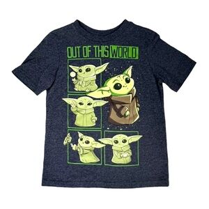 Star Wars Baby Yoda Out Of This World Heather Navy Blue - Size S (6/7)